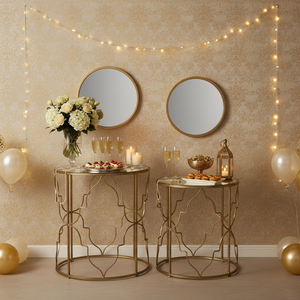 Sofia Metal Round Nesting Accent Table (Set of 2)