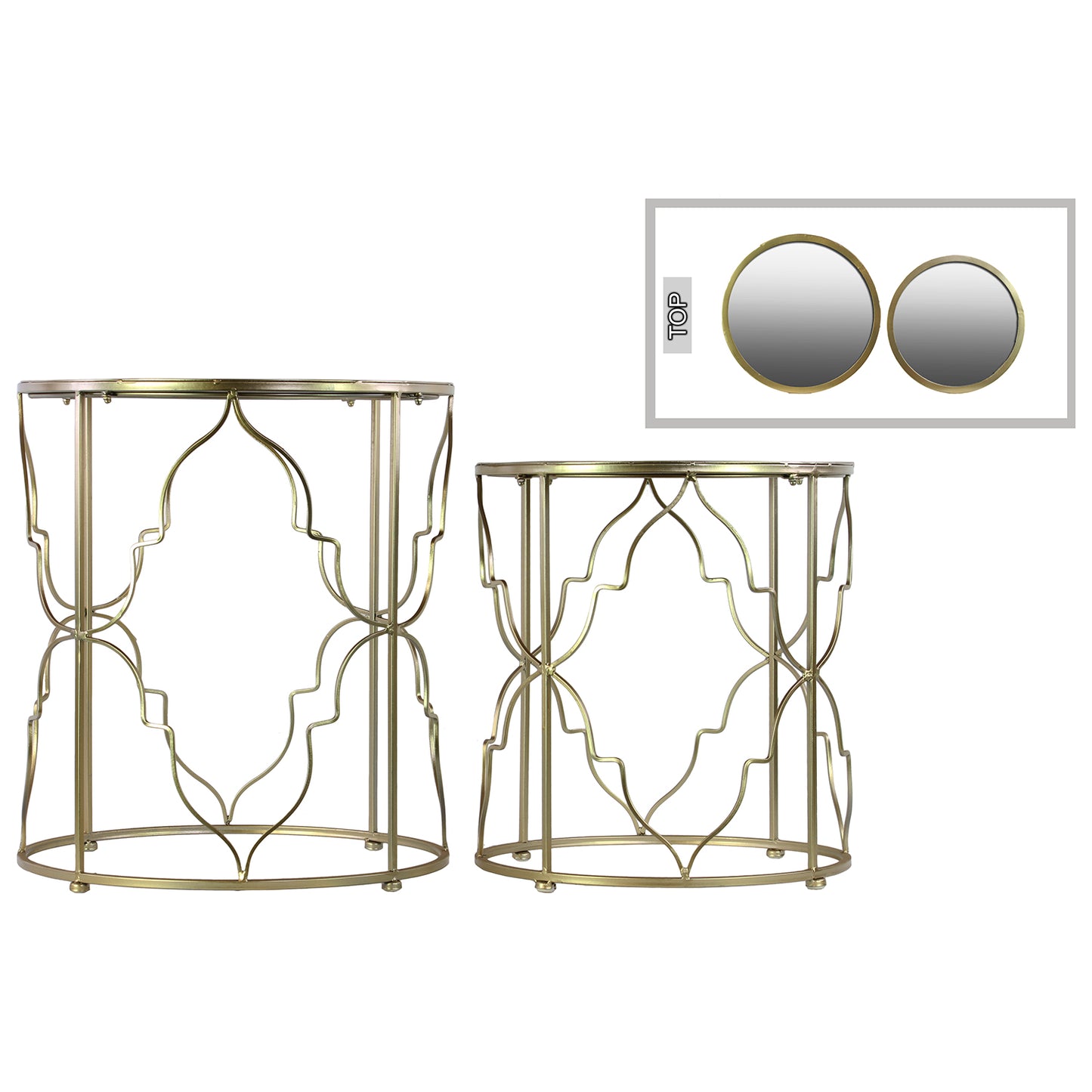 Sofia Metal Round Nesting Accent Table (Set of 2)