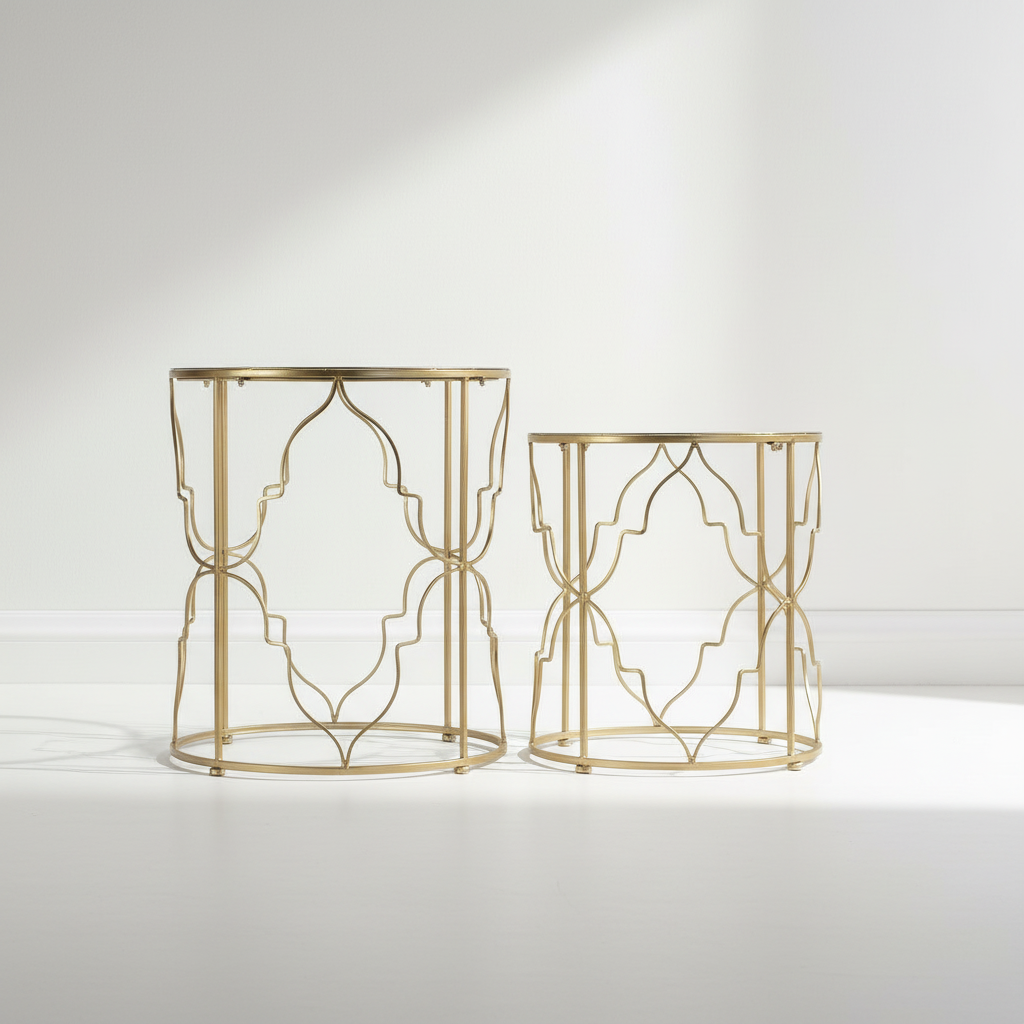 Sofia Metal Round Nesting Accent Table (Set of 2)