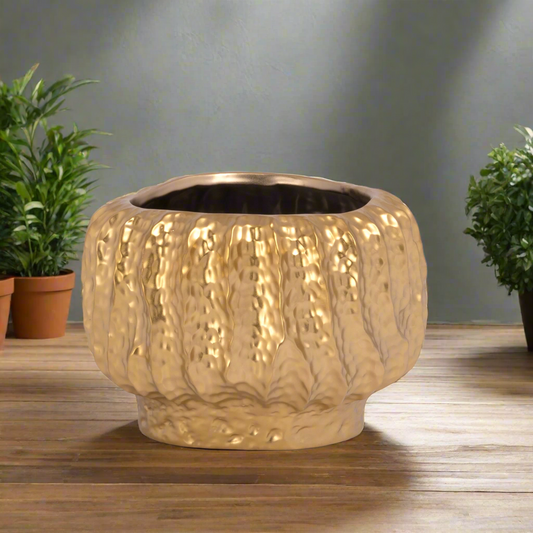Virella Gold Stoneware Planter