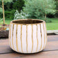 Lorcette Ceramic Striped Gold Planter