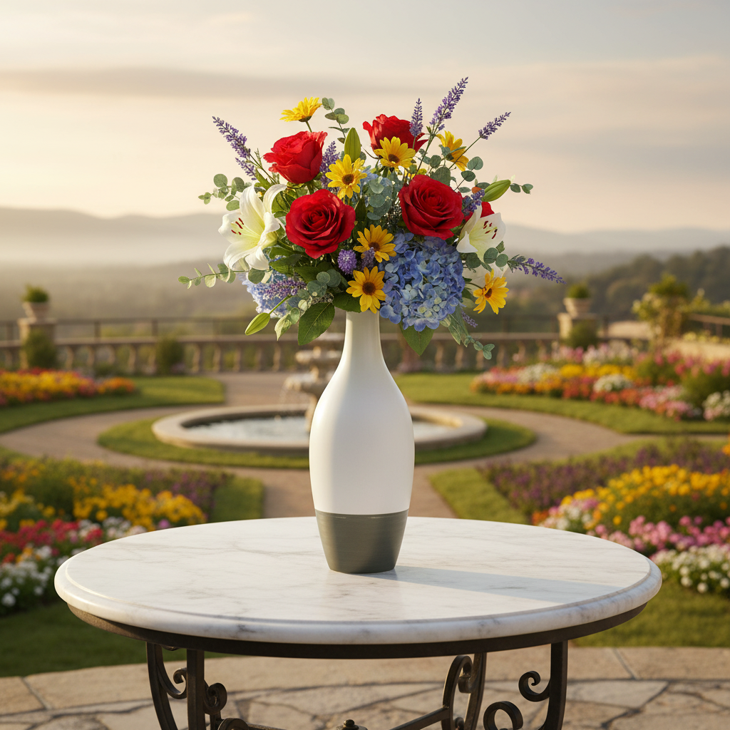 Kinny Ceramic Round Bellied Vase with Long Neck