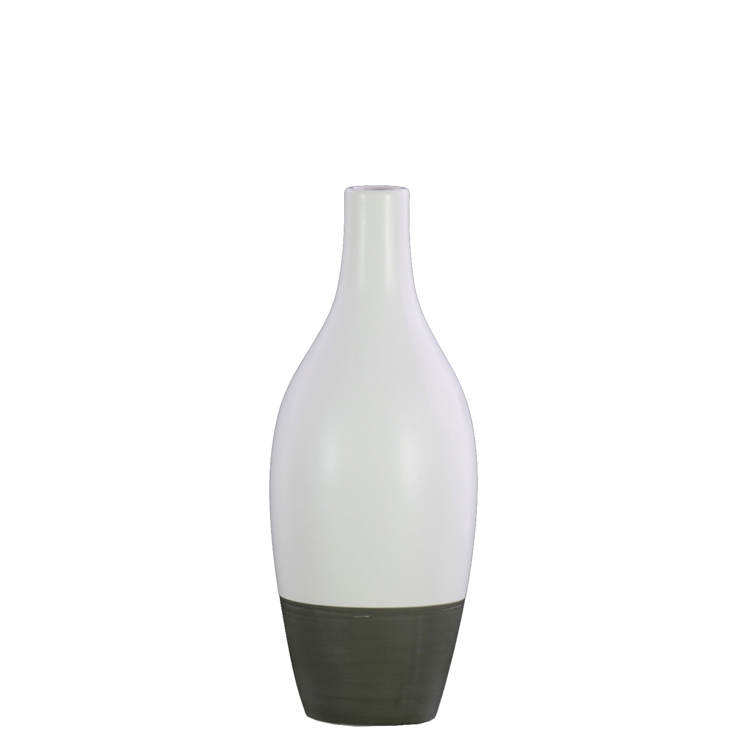 Ceramic  Round Vase Matte Finish White-11.5"H