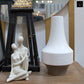 Ceramic  Round Vase Matte Finish White-11.25"H