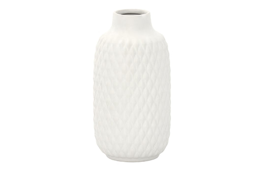 Ceramic Round Cylinder Bottle Vase Matte Finish