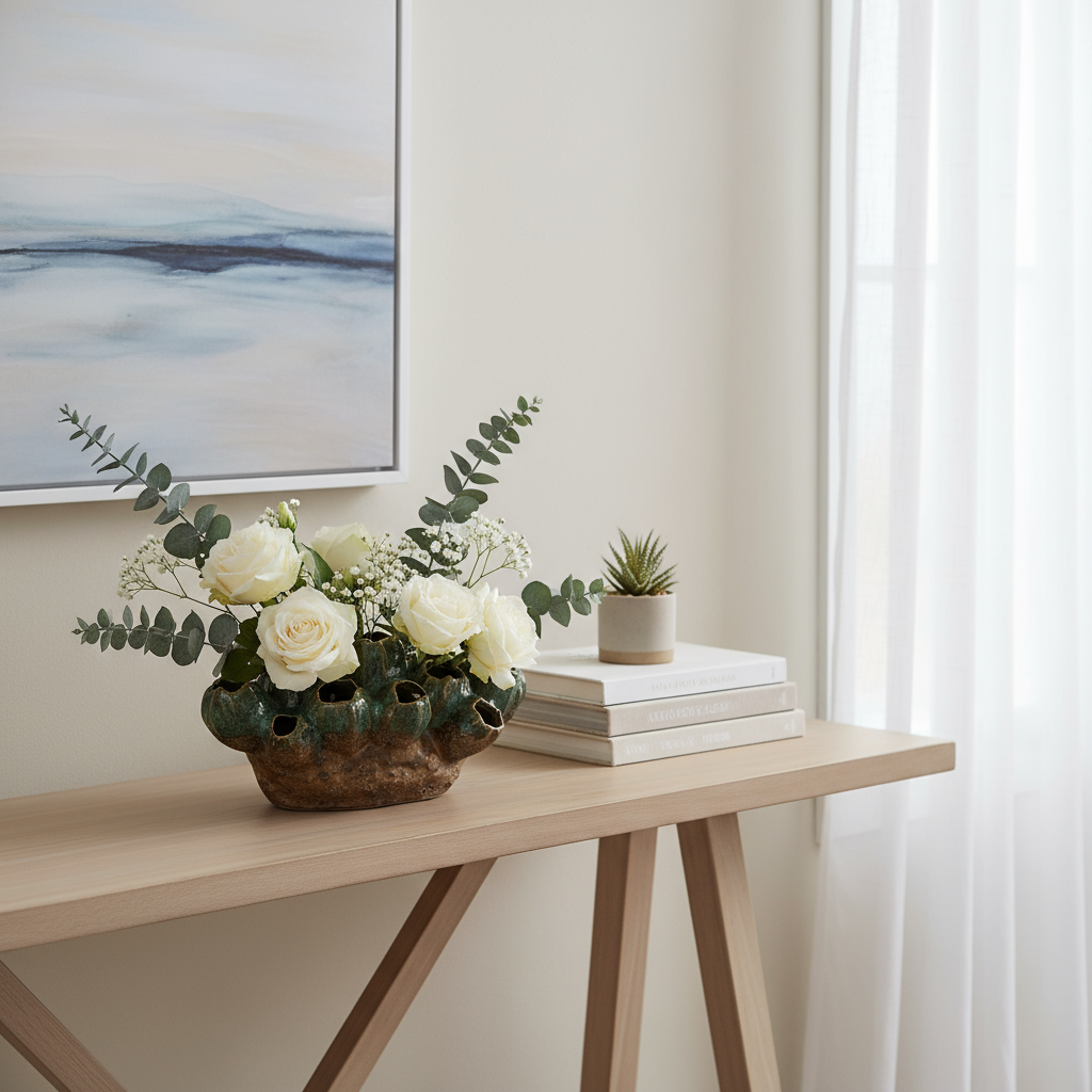 Shakya Ceramic Cluster Organic Vase