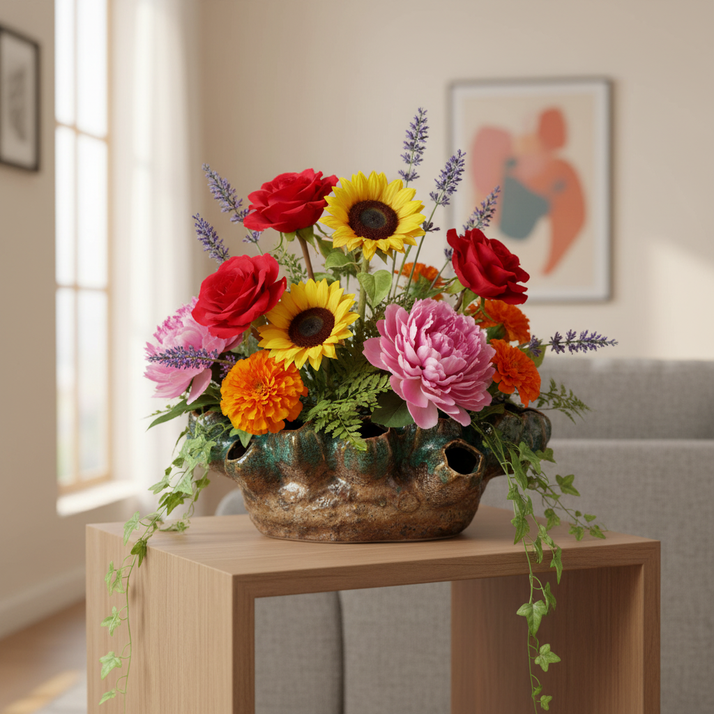 Shakya Ceramic Cluster Organic Vase