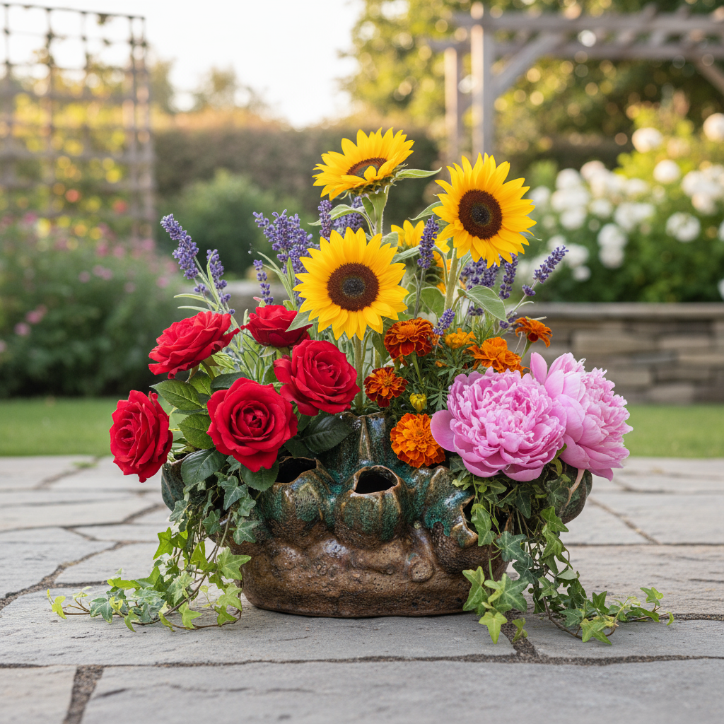 Shakya Ceramic Cluster Organic Vase