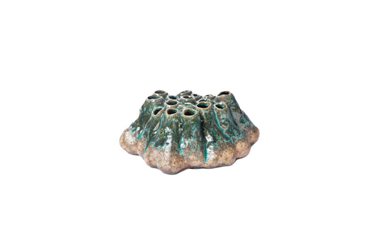Ceramic Cluster Organic Vases Distressed Finish Moss-4.25"H