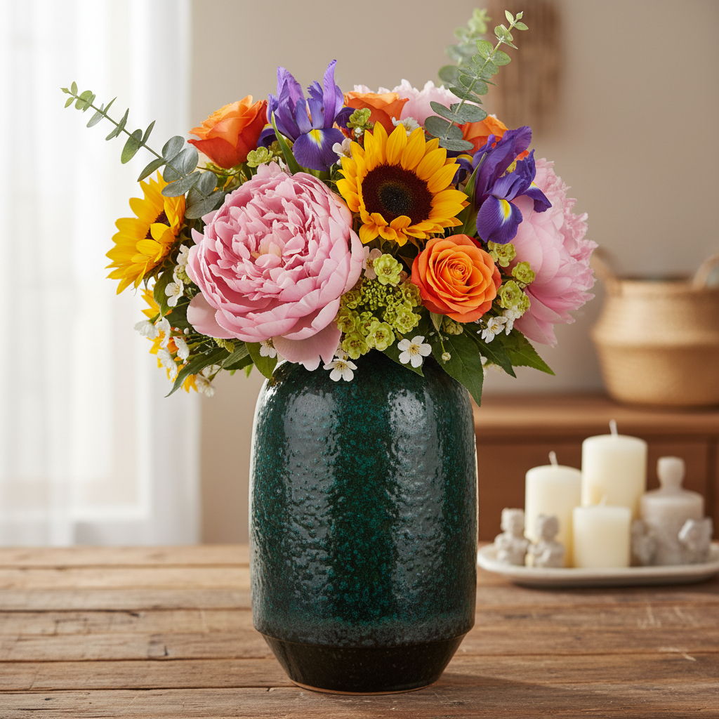 Amanda Ceramic Round Organic Vase