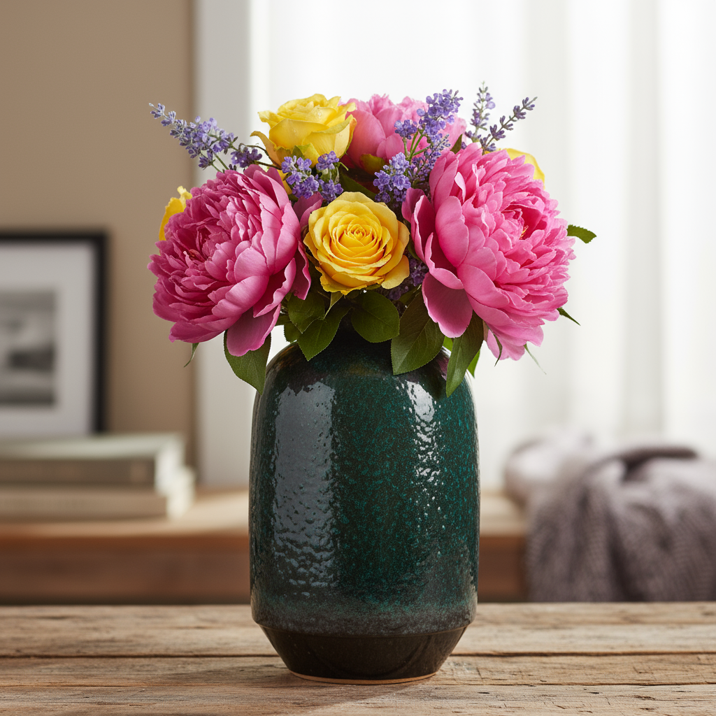 Amanda Ceramic Round Organic Vase