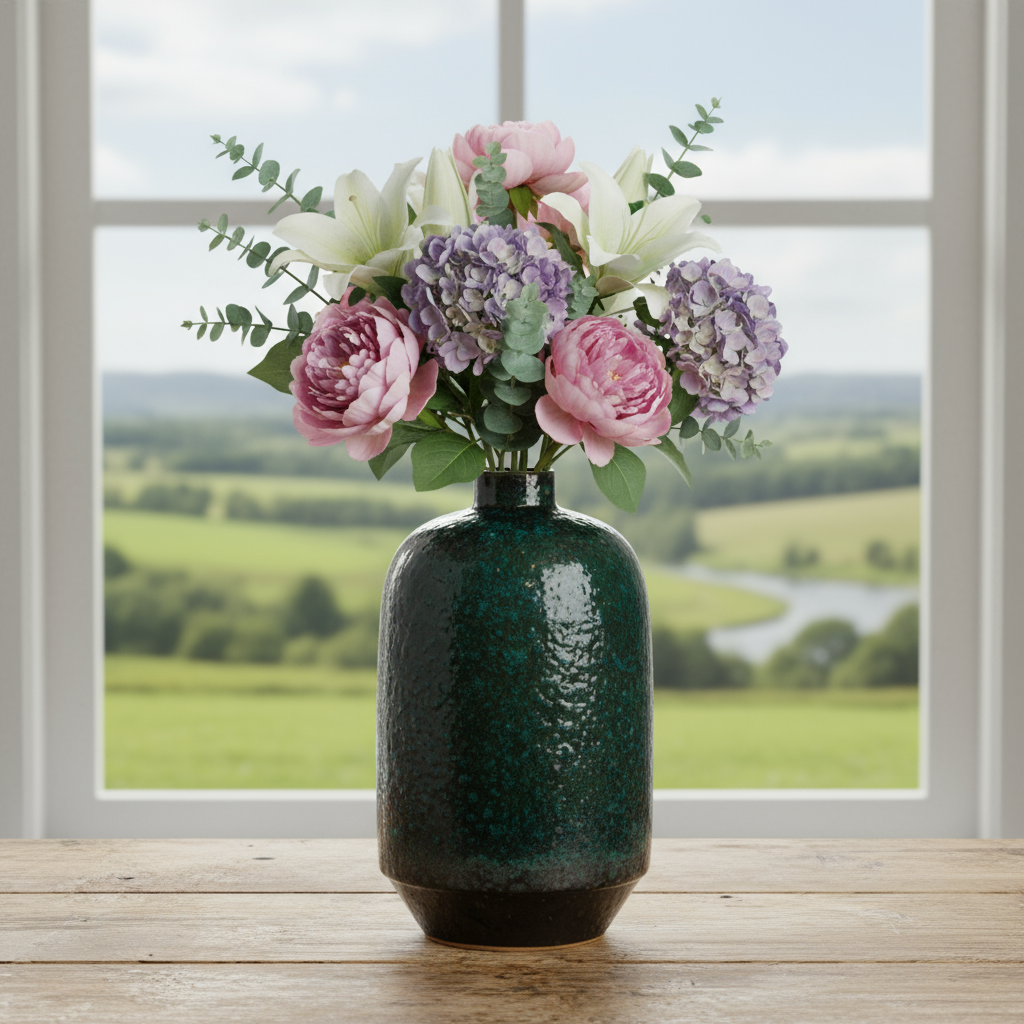 Amanda Ceramic Round Organic Vase