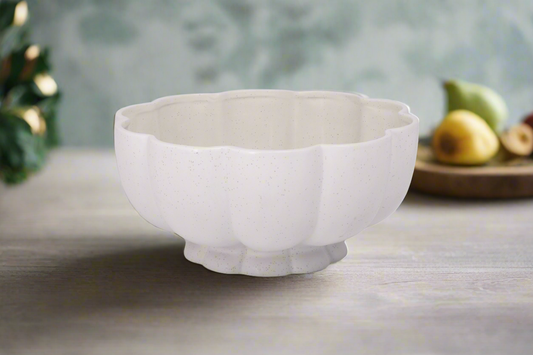 Dolomite Ceramic Pumpkin Vase White-5.75"H