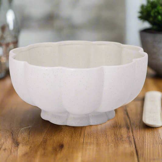 Dolomite Ceramic Pumpkin Vase White-5.75"H