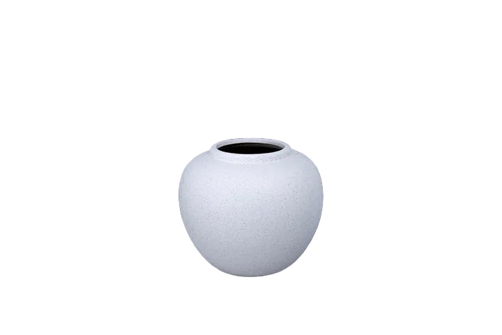 Ceramic Bulbous Body Vase White 7.48"H