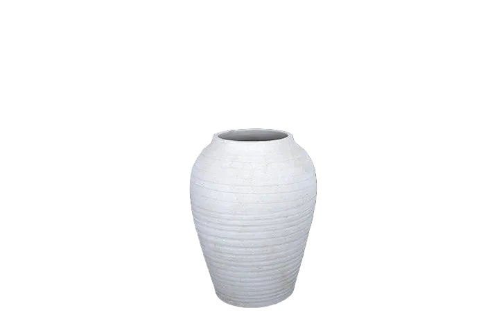 Handcrafted Terracotta Ribbed Cylindrical Vase