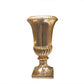 Fluted-Pedestal Fiber Glass Urn With Detailed Rim and Squared Base