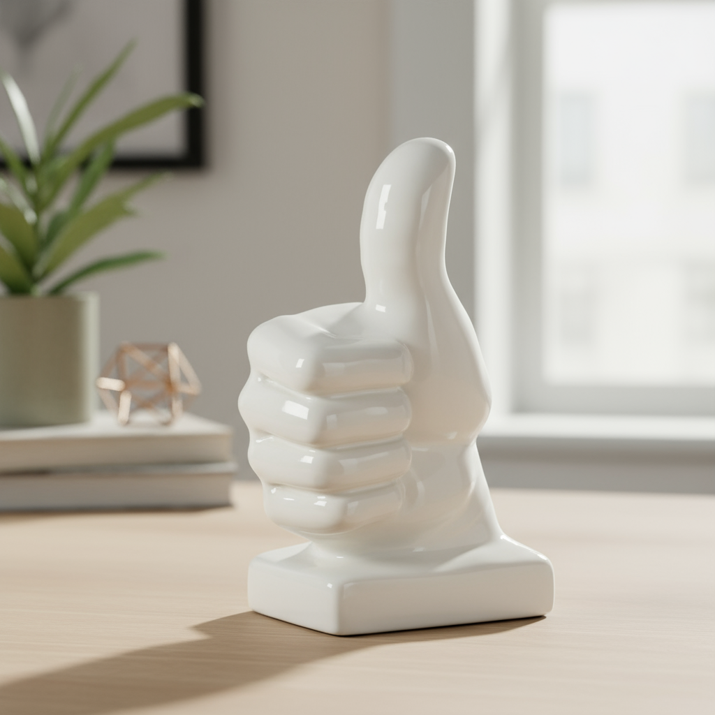 Annistyn Porcelain Thumbs Up Sculpture