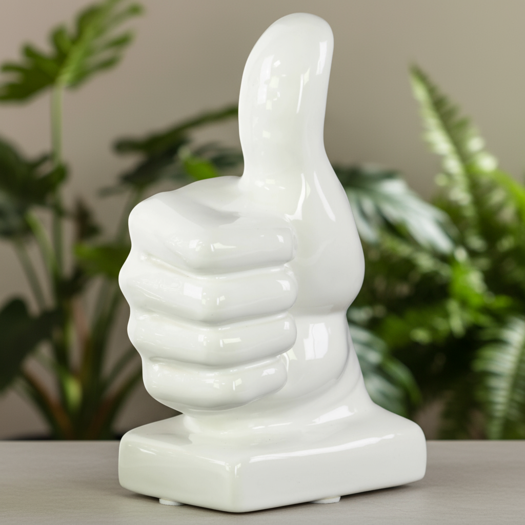 Annistyn Porcelain Thumbs Up Sculpture