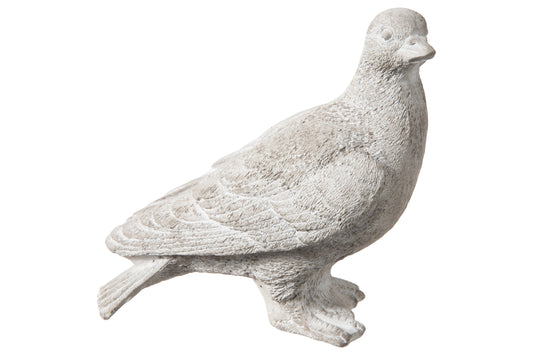 Cement Standing Pigeon Figurine Concrete Finish Gray-7.25"H