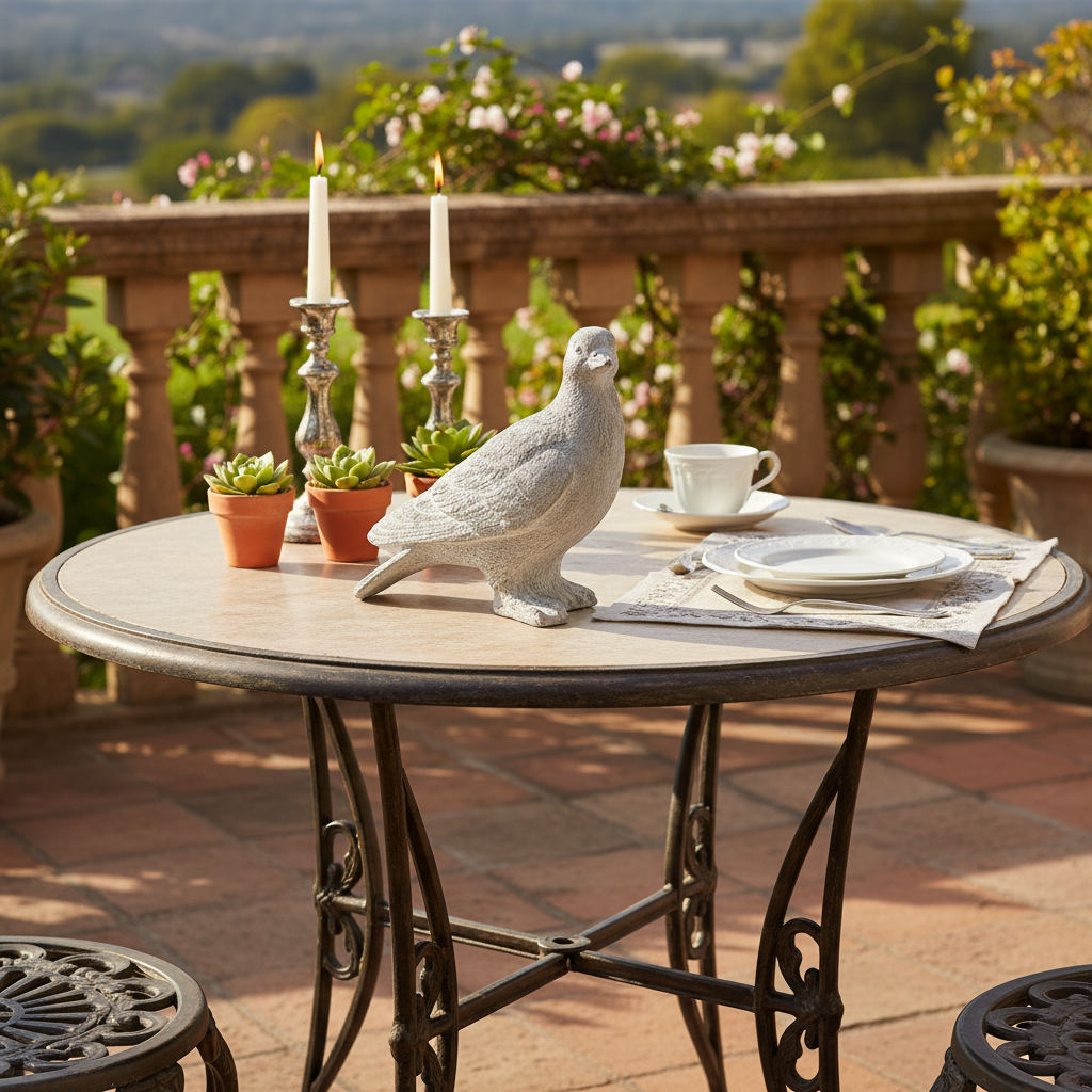 Zaria Cement Standing Pigeon Figurine Facing Right