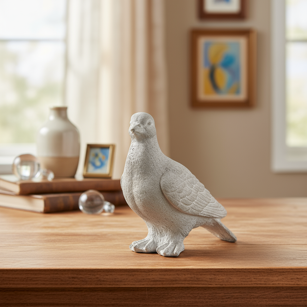 Zaria Cement Standing Pigeon Figurine Facing Right