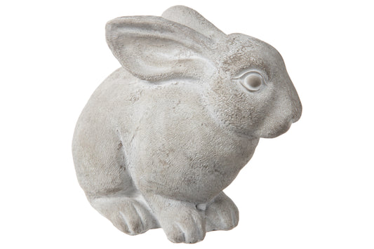 Cement Sitting Rabbit Concrete Finish-7.50"H