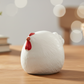Giulia Ceramic Round Hen Figurine with Red Accents
