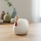 Giulia Ceramic Round Hen Figurine with Red Accents