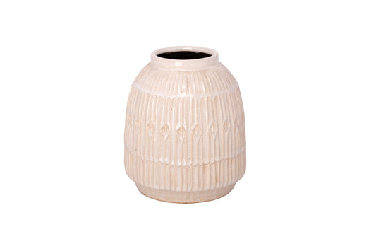 Ceramic Round Vase-9.00"H