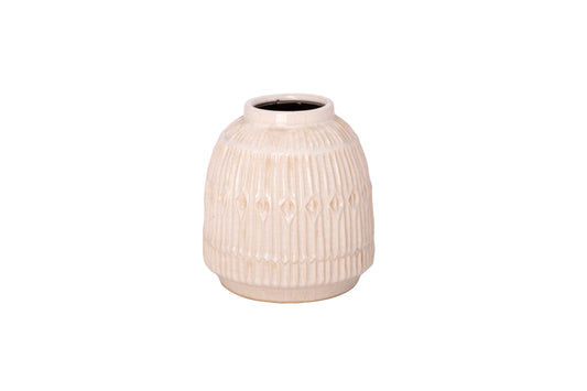 Ceramic Round Vase-9.00"H
