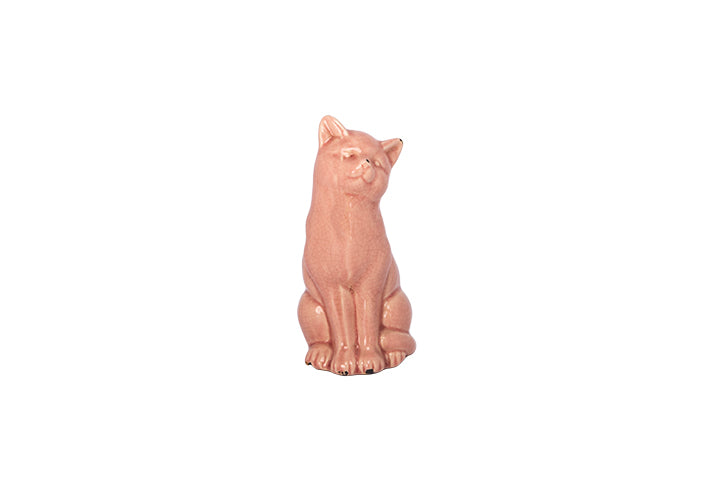 Ceramic Cat Figurine Pink