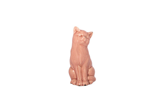 Ceramic Cat Figurine Pink