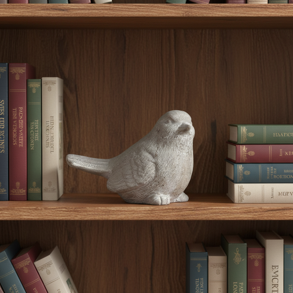 Cato Sitting Bird Cement Figurine