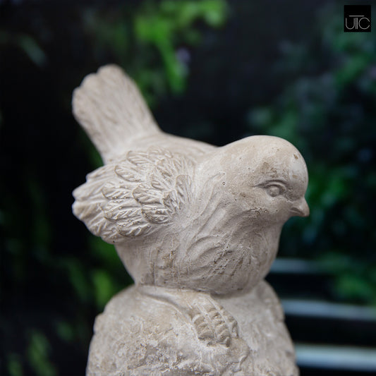 Noley Downward Gaze Cement Bird Figurine