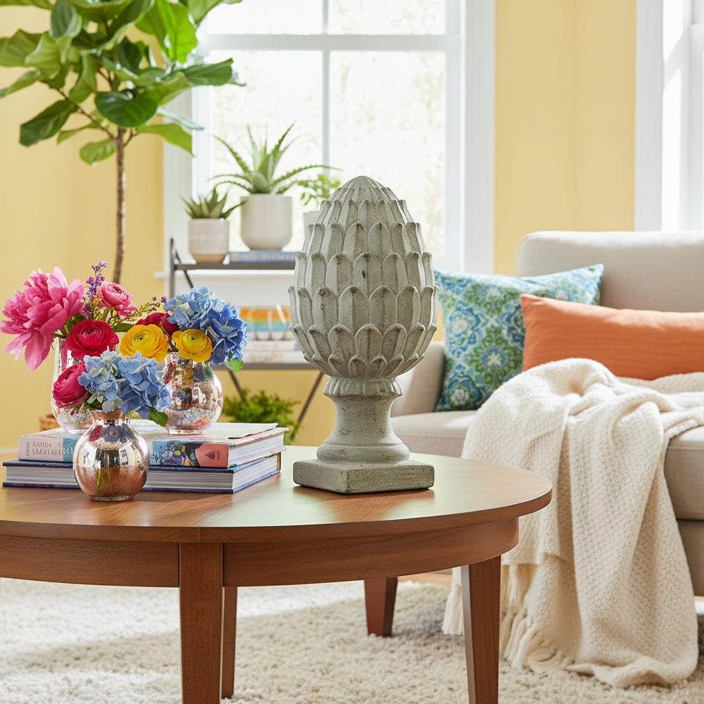 Kailea Cement Artichoke Figurine