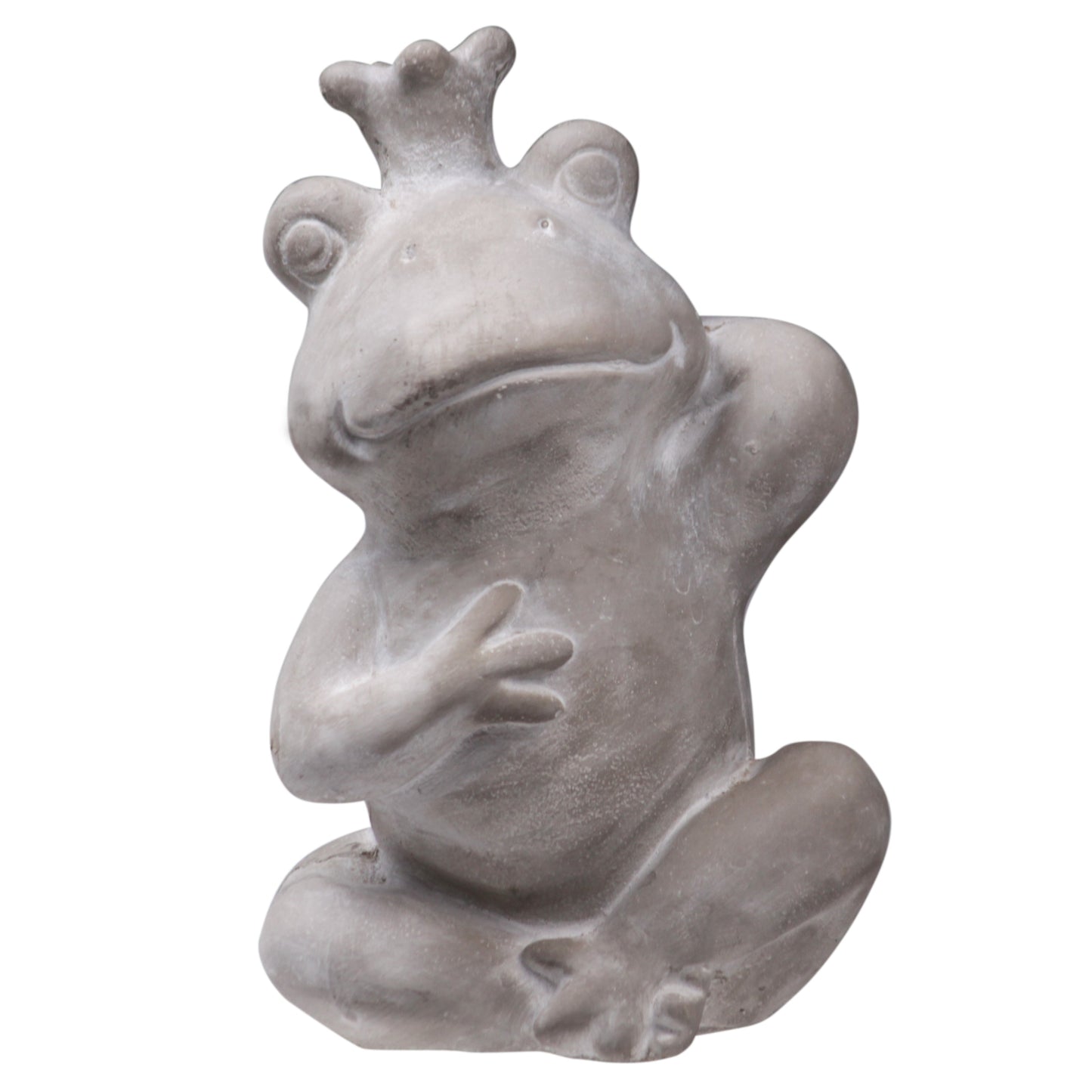 Erynn Cement Sitting Crowned Frog Statue