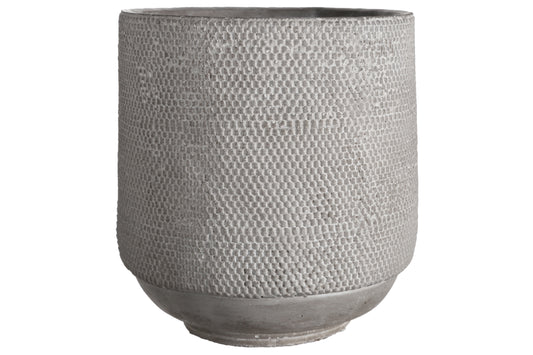 Cement Round Pot Washed Finish Gray-7.25"H