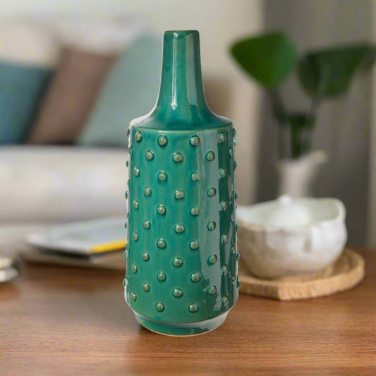 Raven Embossed Dotted Ceramic Vase