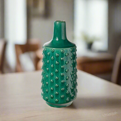 Raven Embossed Dotted Ceramic Vase