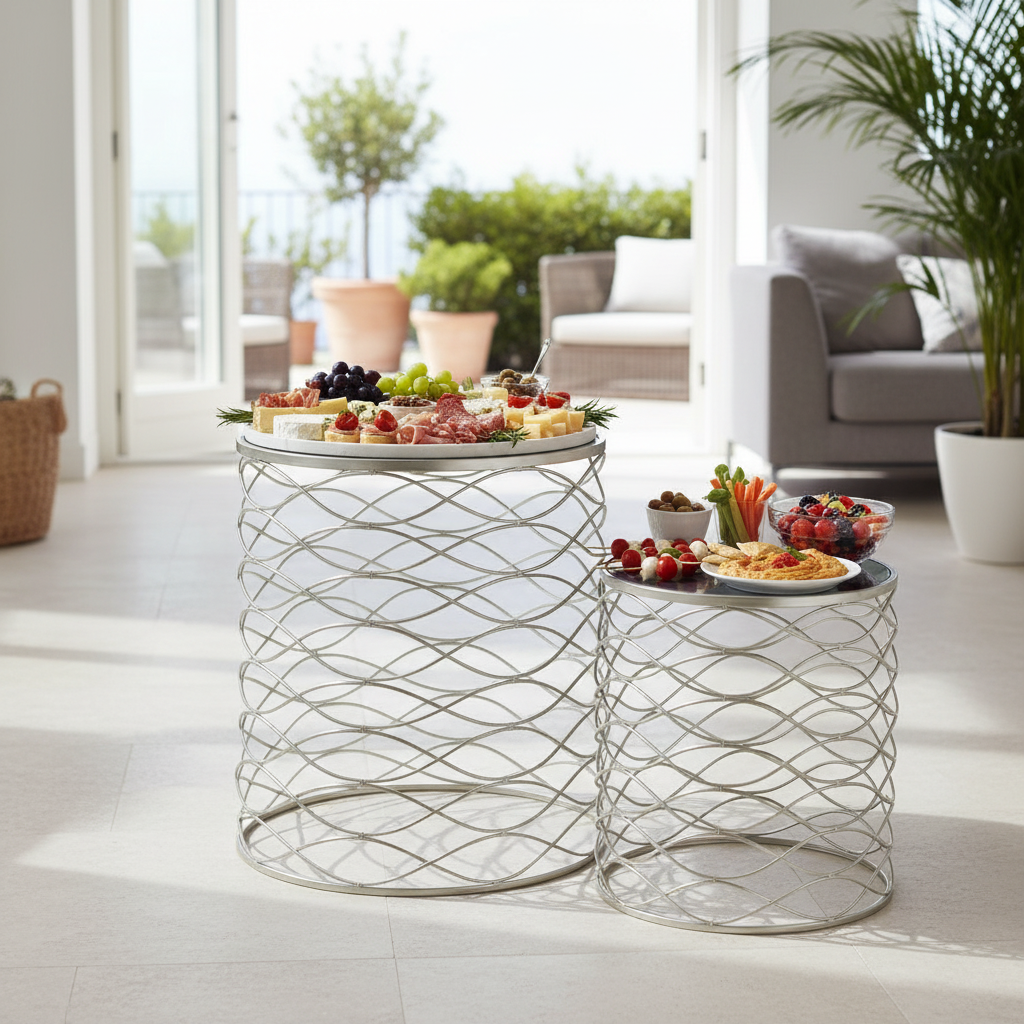 Rosiet Metal Round Nesting Accent Table Set