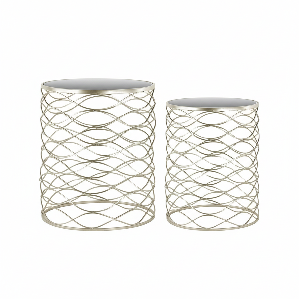 Rosiet Metal Round Nesting Accent Table Set