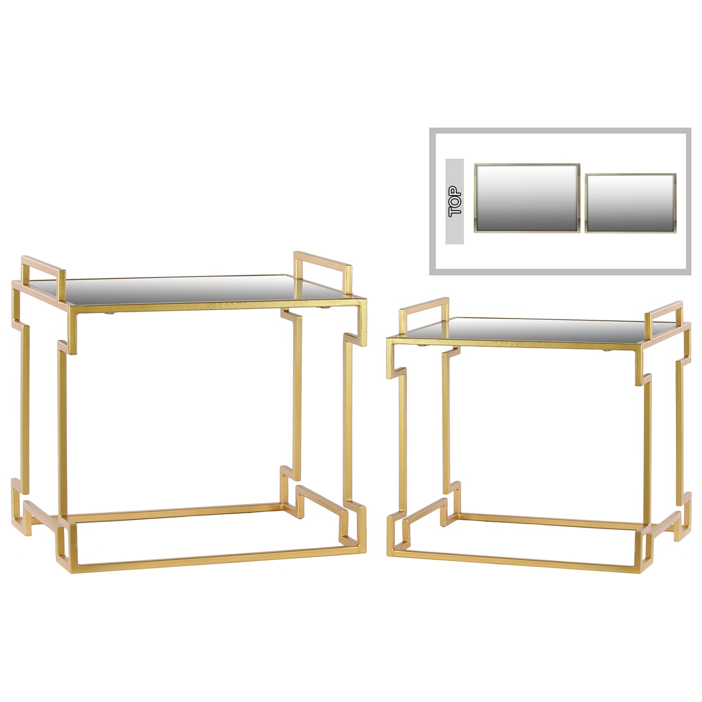 Lexi Metal Rectangular Nesting Accent Table Set (Set of 2)