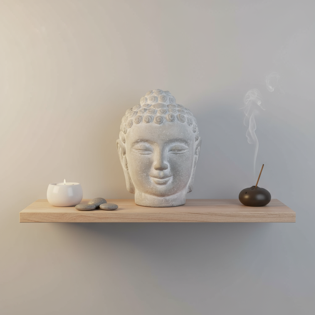 Navin Cement Buddha Head Sculpture