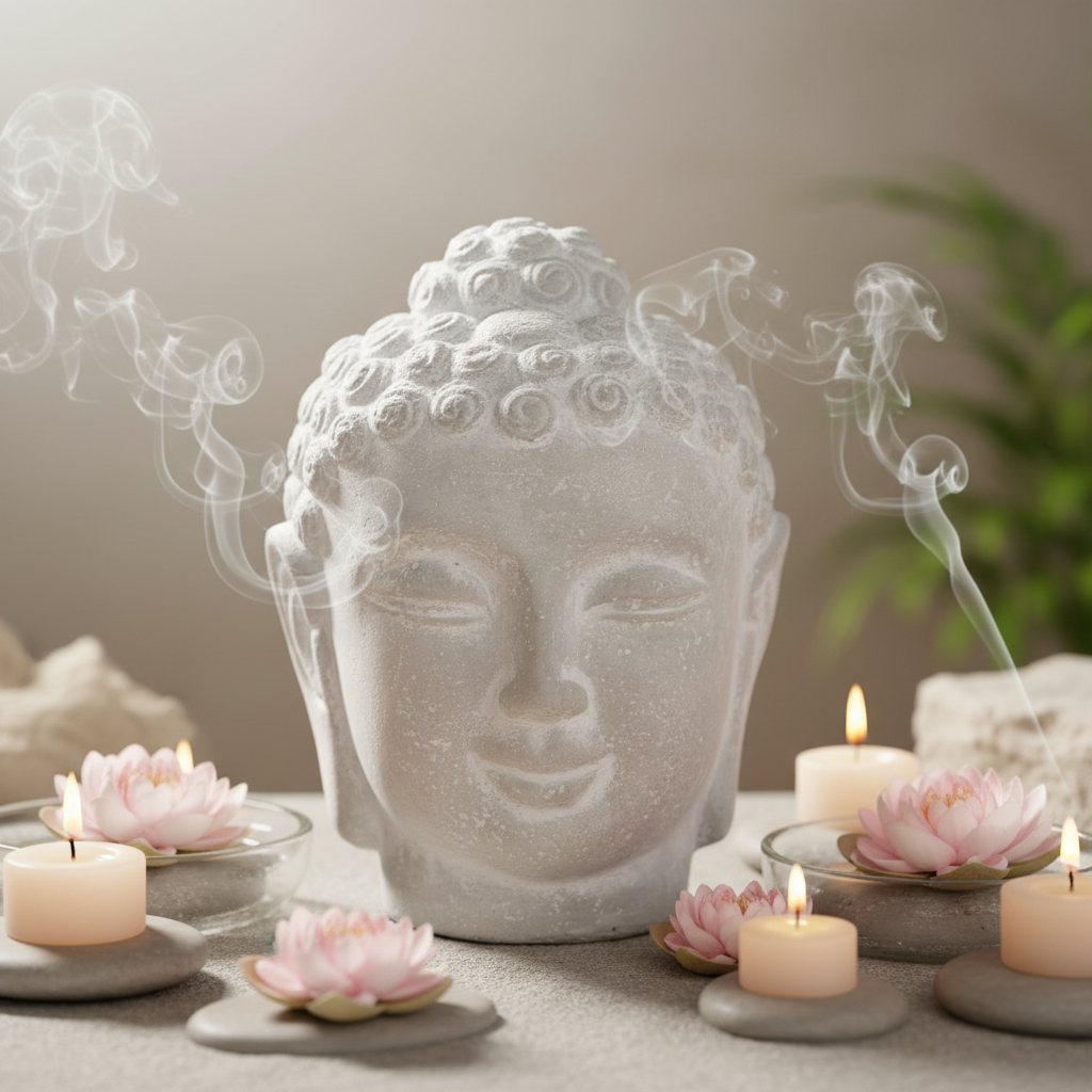 Navin Cement Buddha Head Sculpture