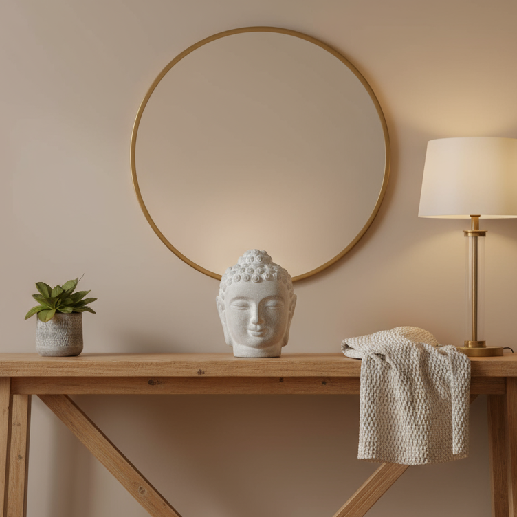 Navin Cement Buddha Head Sculpture