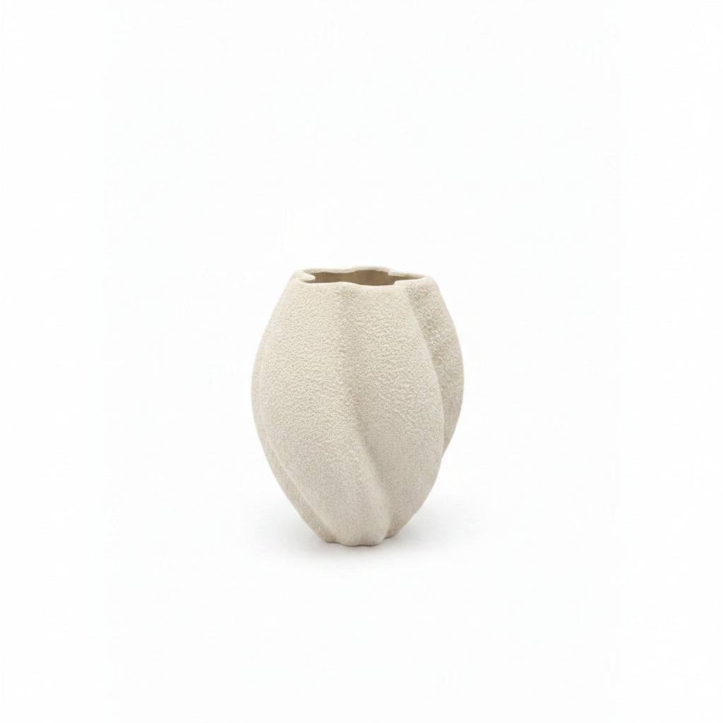 Carline Twisted Lobed Ceramic Vase