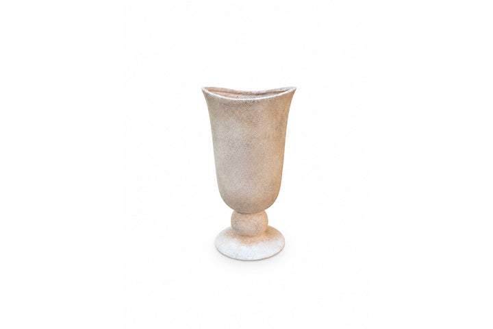 Ceramic Goblet Shaped Urn With Pedestal