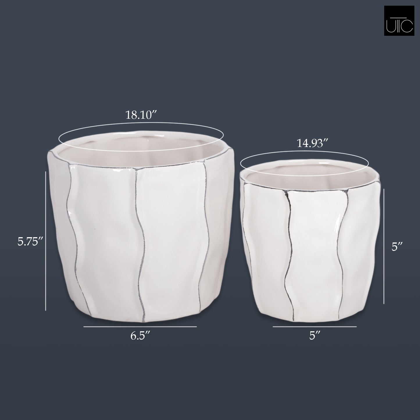 Ceramic Pot Gloss Finish-5.75"H