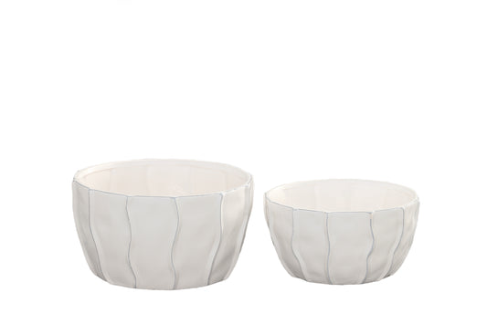 Ceramic Bowl Gloss Finish White-4.25"H